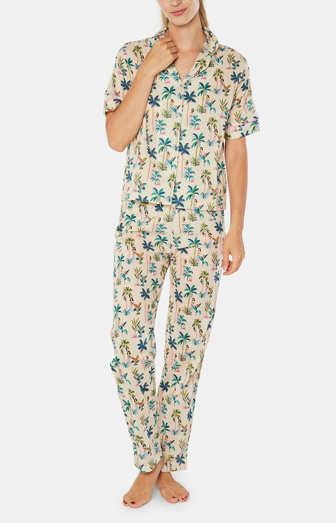 Pyjama long boutonné Femme Vahiné Multicolore 1
