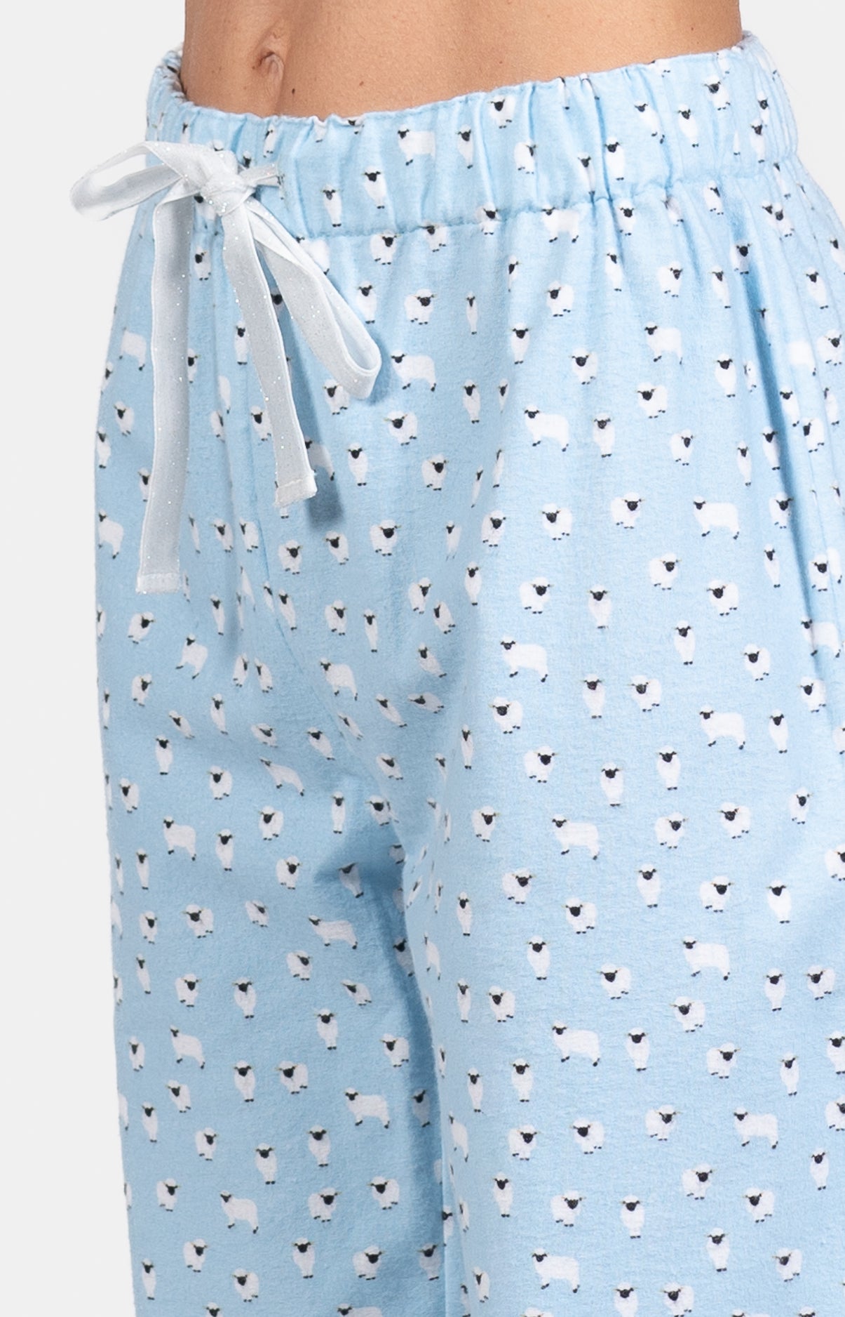 Pyjama long boutonné Femme Mouton Bleu 4