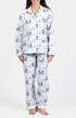 Pyjama long boutonné Femme Noël Bleu et Blanc 1