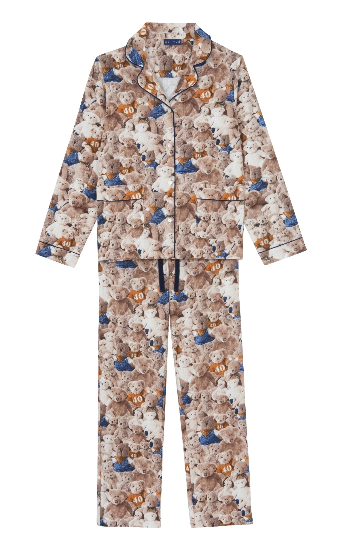 Pyjama long Femme Pilou boutonné Teddy 40 ans Beige et Marron 4