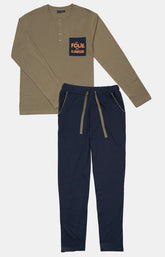 Pyjama long Homme La folie des Glandeurs Nuit - à plat