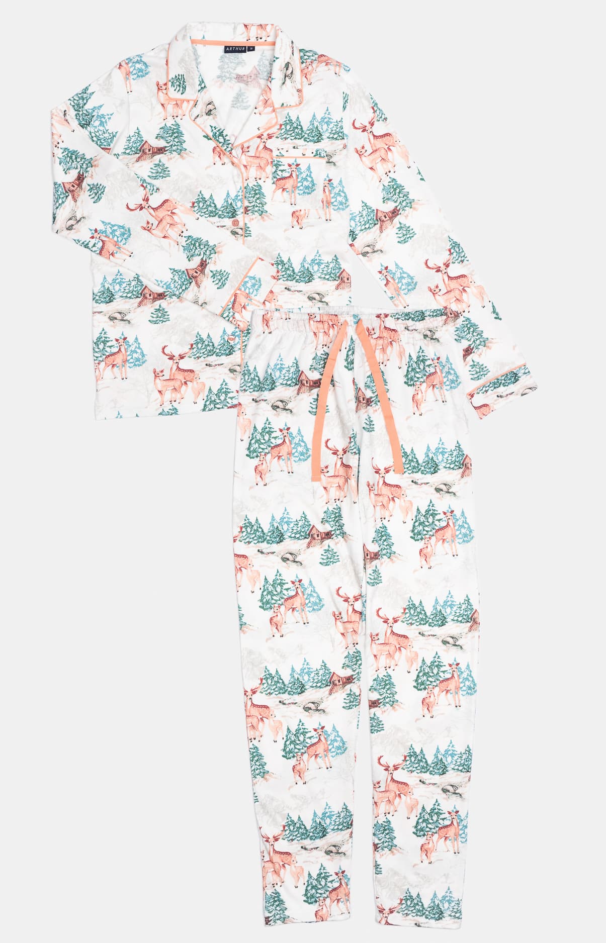 Pyjama boutonné Femme biche Blanc 3