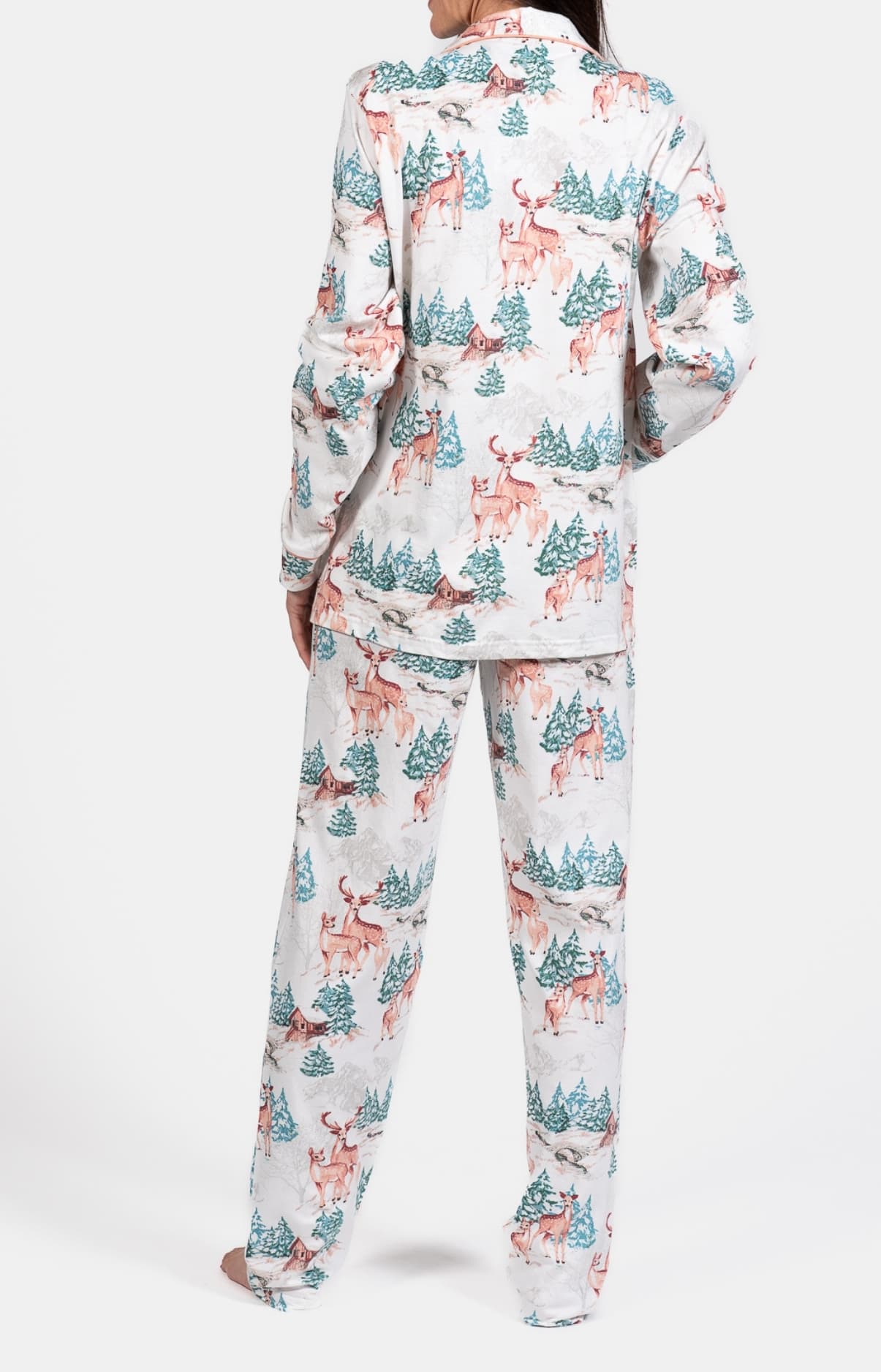 Pyjama boutonné Femme biche Blanc 6