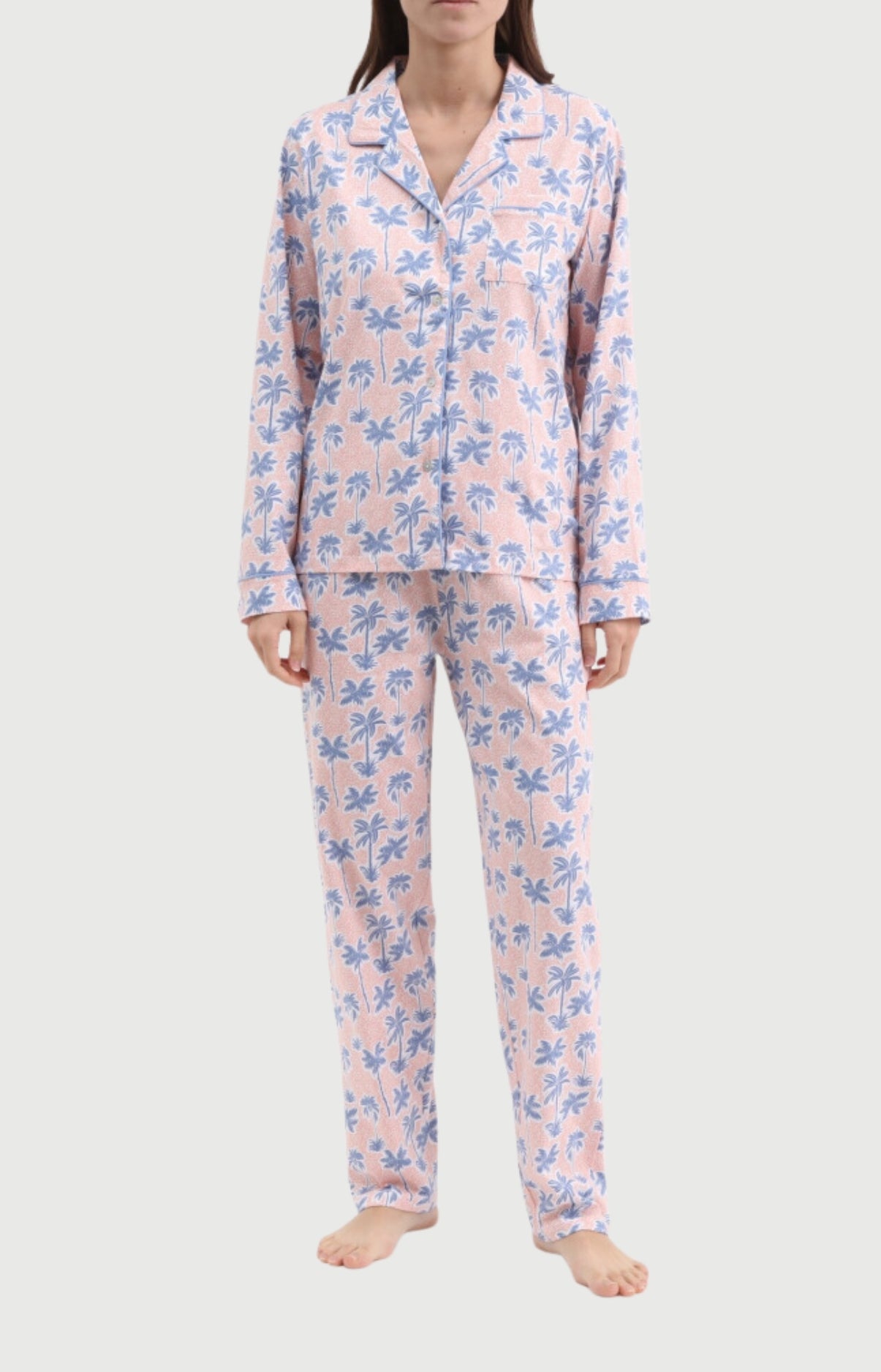 Pyjama Femme Palmier en flanelle de coton 1
