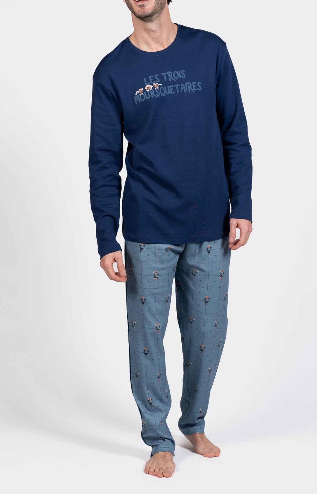 Pyjama long Homme Mousquetaires Bleu 1