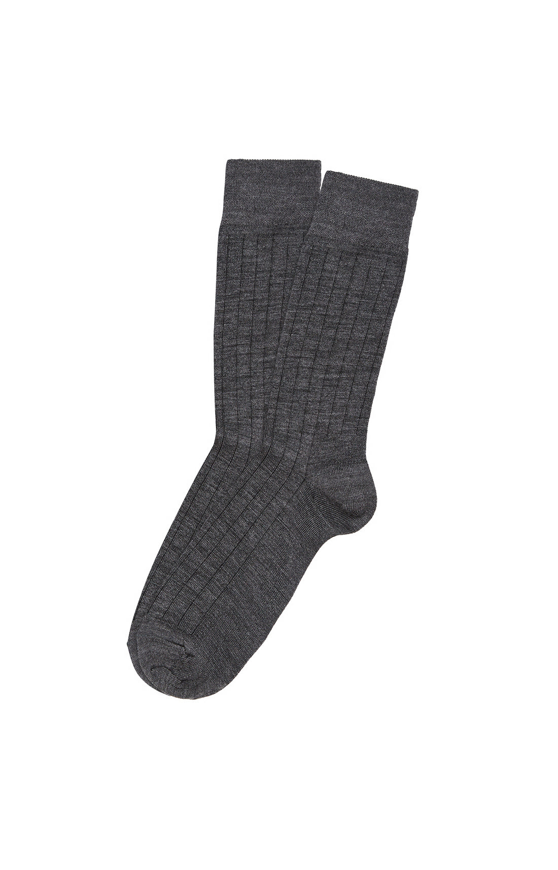 Chaussettes Homme Unies Laine et Coton Gris 1