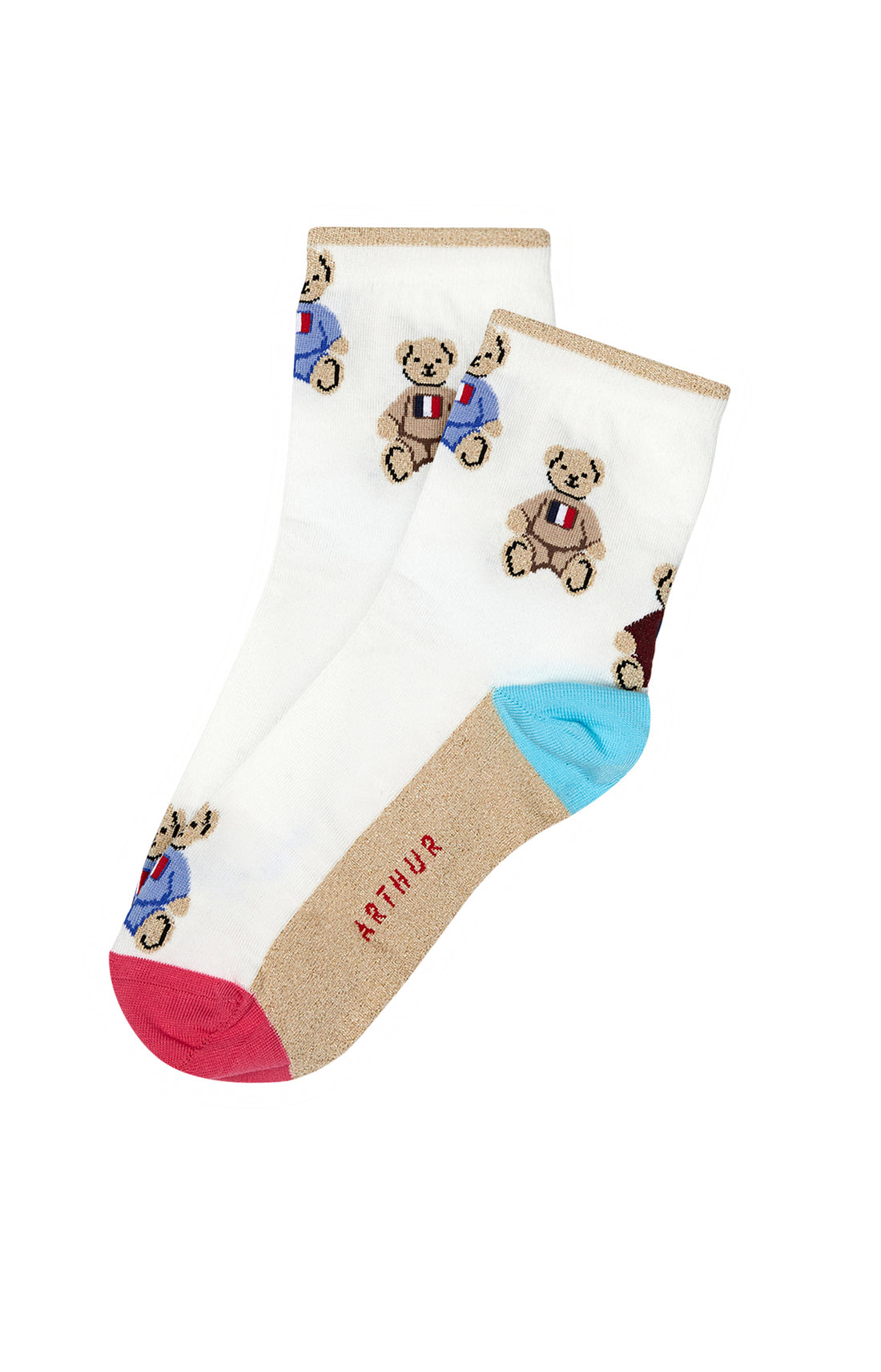 Chaussettes Femme Teddy Blanc et Ivoire 4