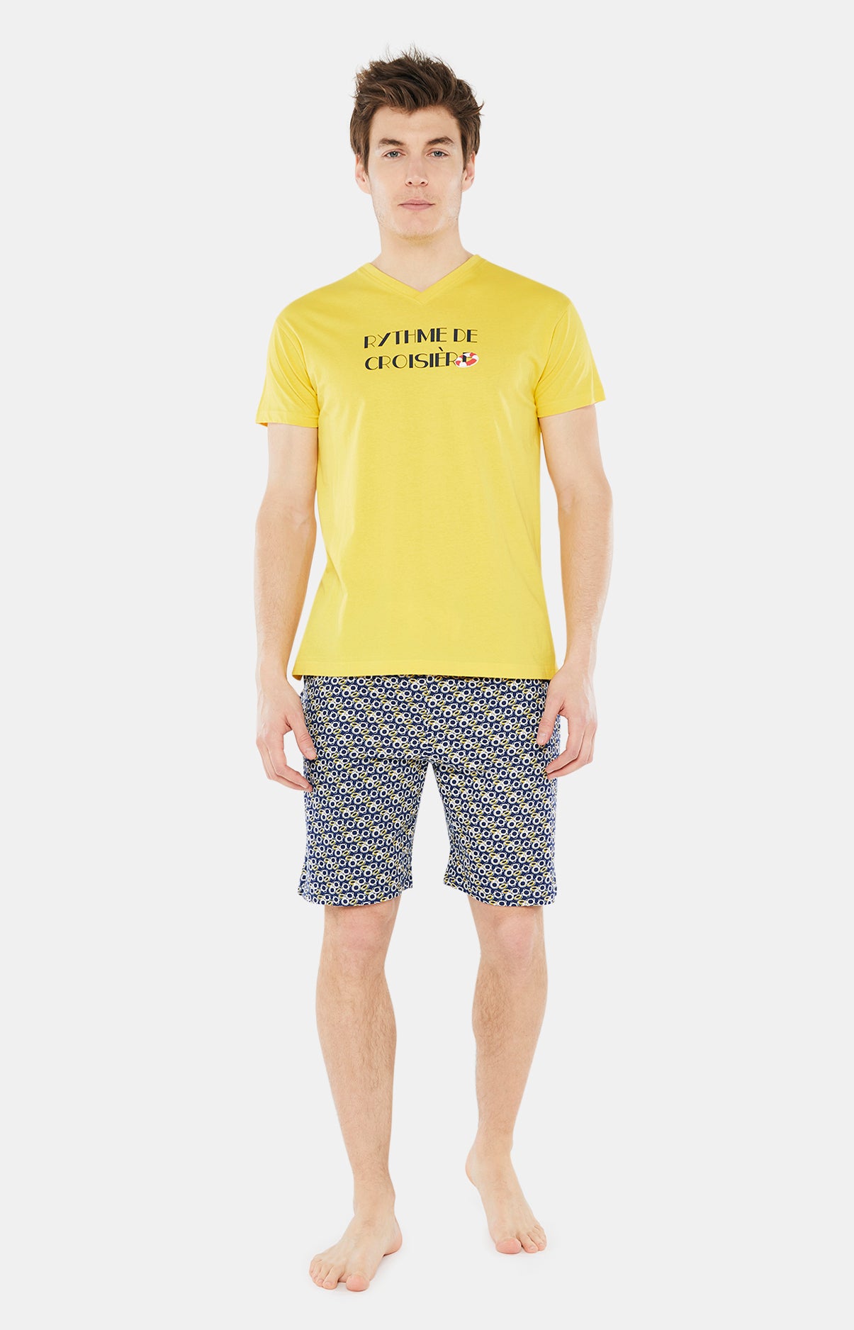 Pyjashort Homme Rythme de Croisière Marine 1