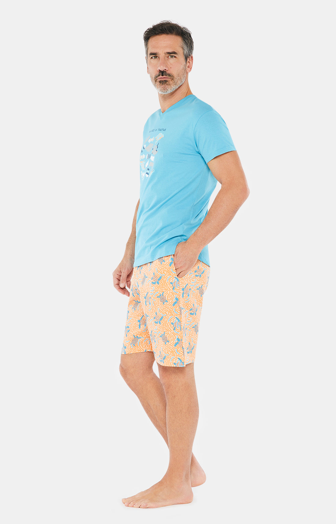 Pyjashort Homme Tortue Bleu 8