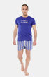 Pyjama court Pyjaméricain Homme Rythme de Croisière Bleu 1