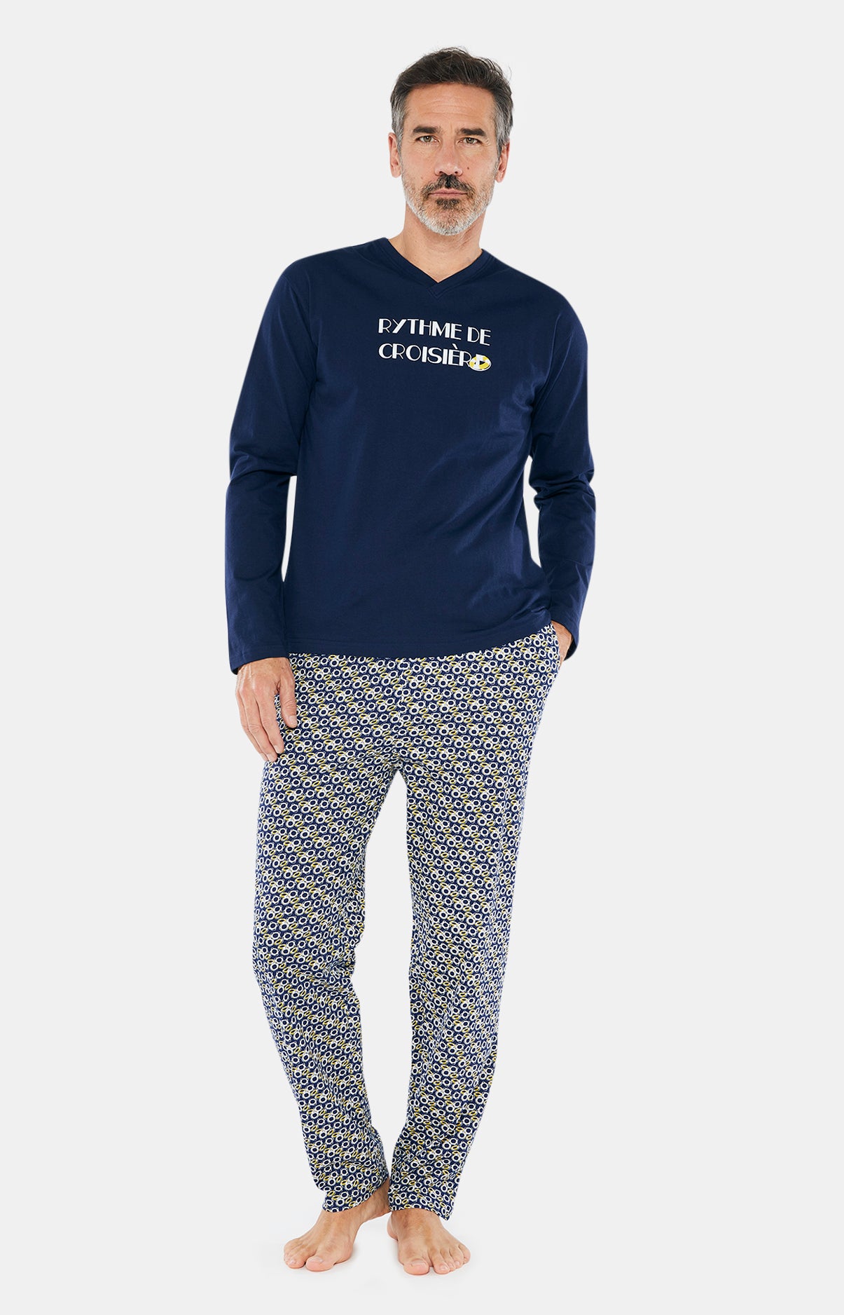 Pyjama long Homme Rythme de Croisière Marine 3