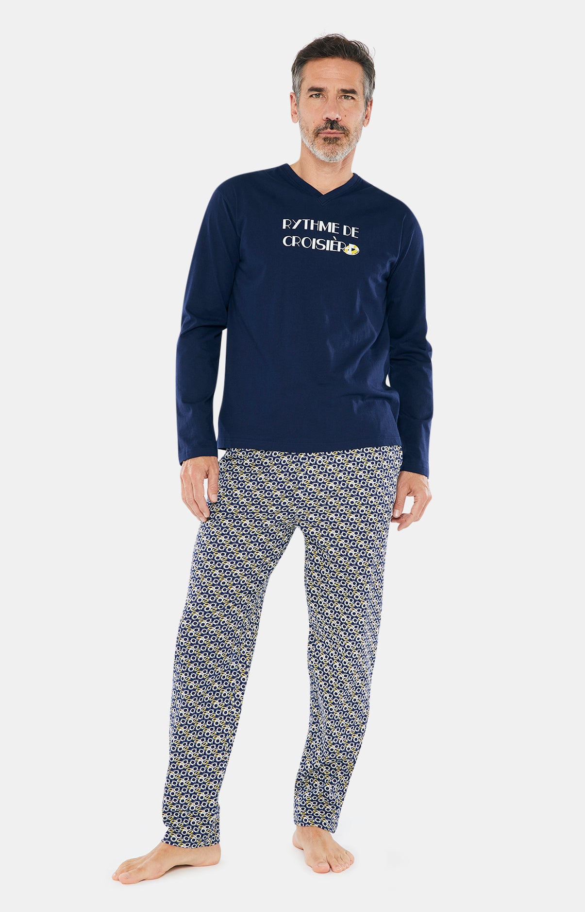 Pyjama long Homme Rythme de Croisière Marine 4