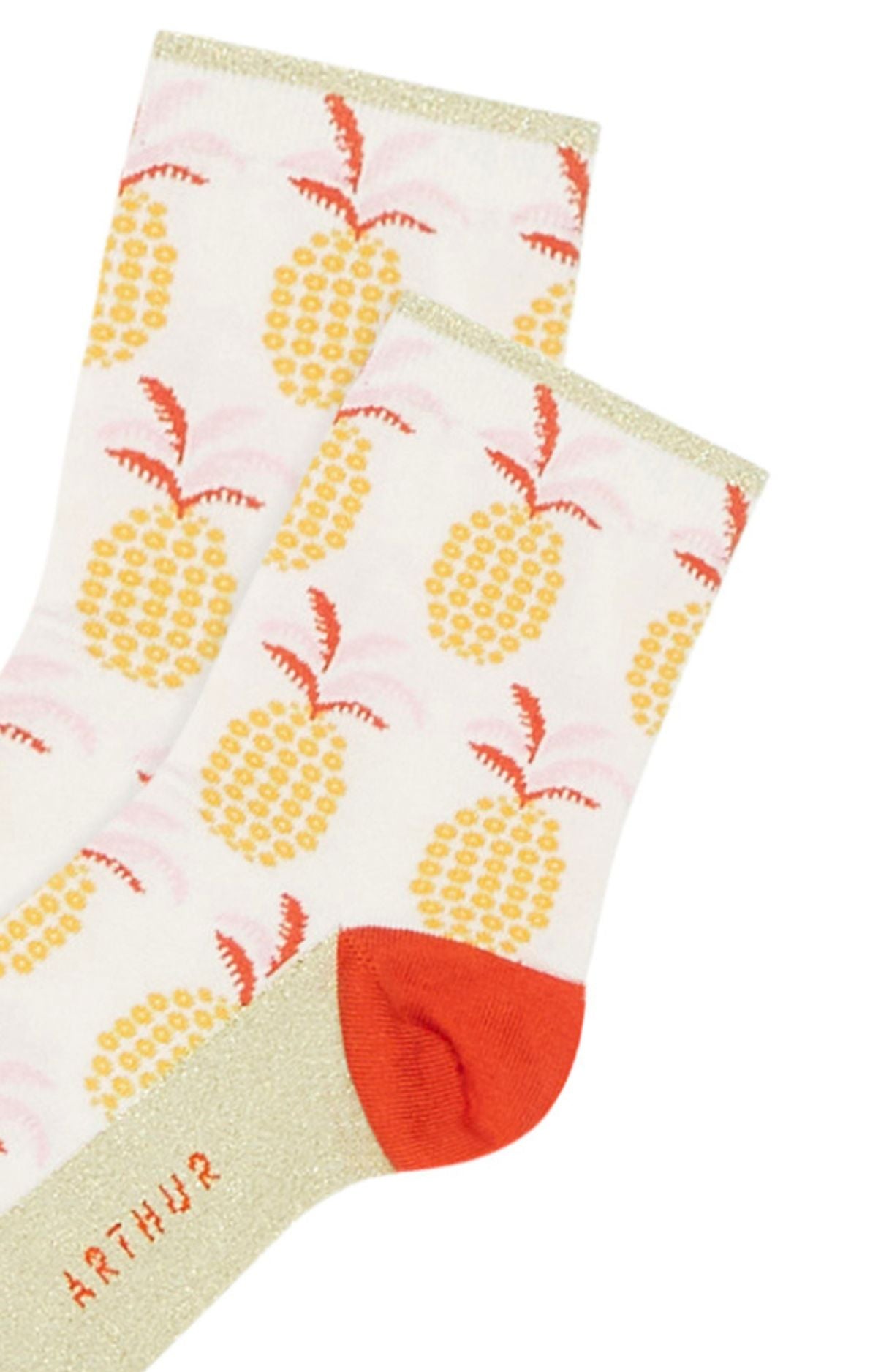 Chaussettes Homme Ananas Blanc et Ivoire 4