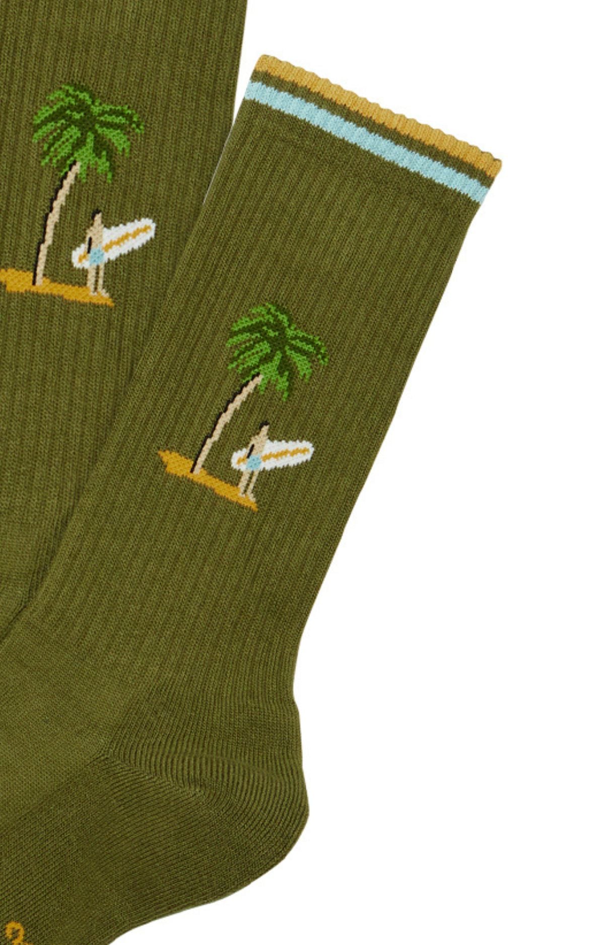 Chaussettes Homme de tennis California Vert 2