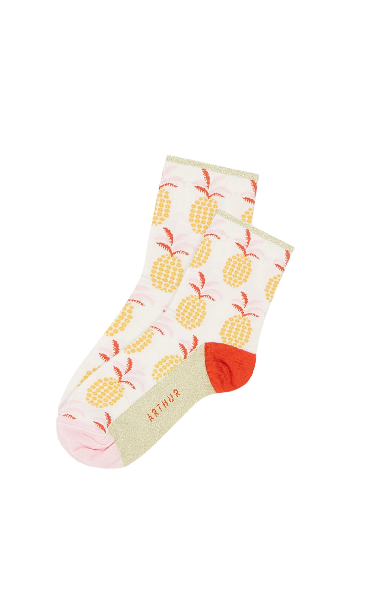 Chaussettes Homme Ananas Blanc et Ivoire 3