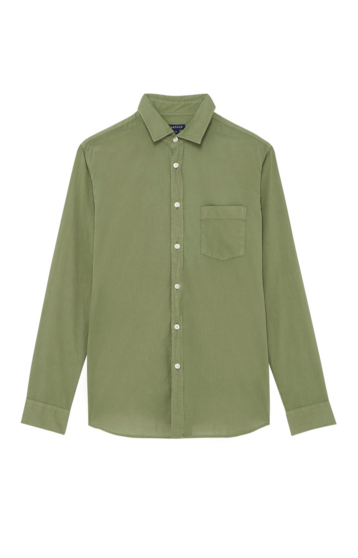 Chemise Homme manches longues Voile de coton Blanc et Ivoire 19