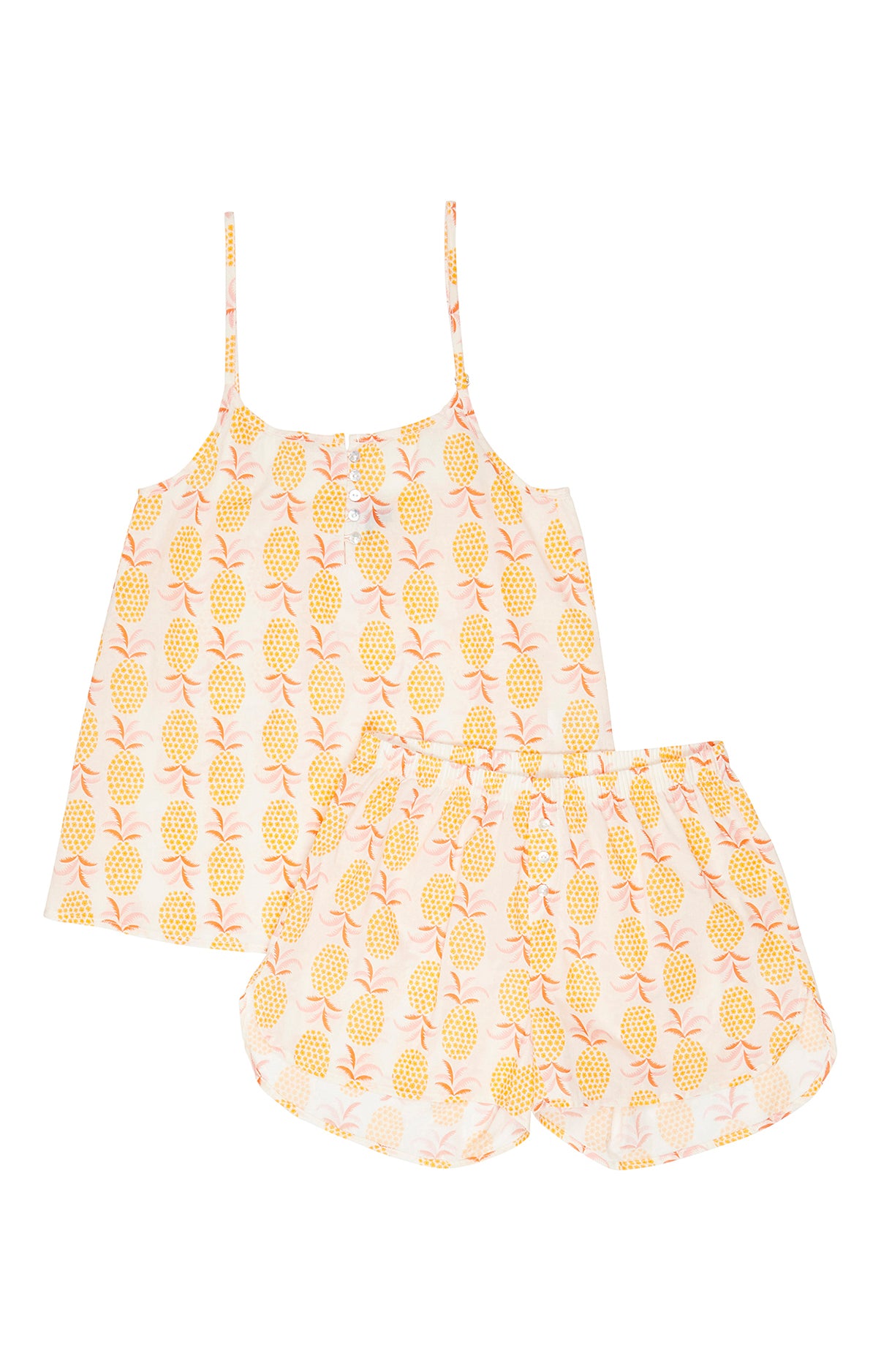 Caraco Femme Short Ananas Jaune 3