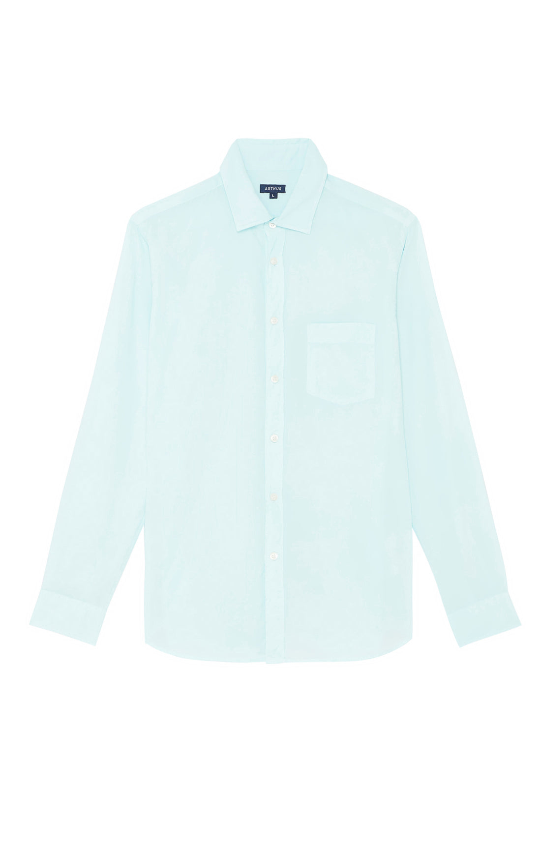 Chemise Homme manches longues Voile de coton Bleu 3