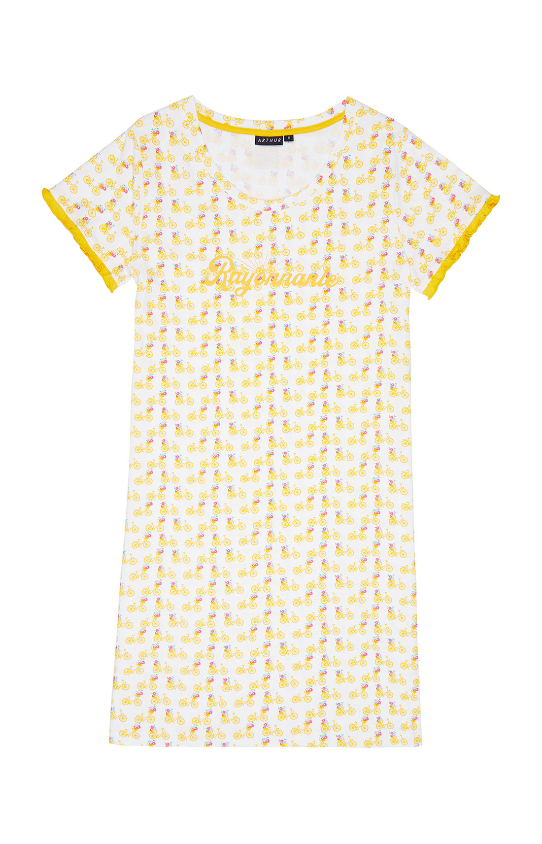 Chemise de nuit Femme Petit Vélo Jaune 3
