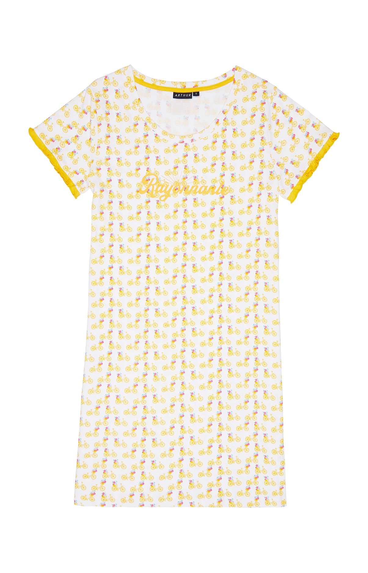 Chemise de nuit Femme Petit Vélo Jaune 3