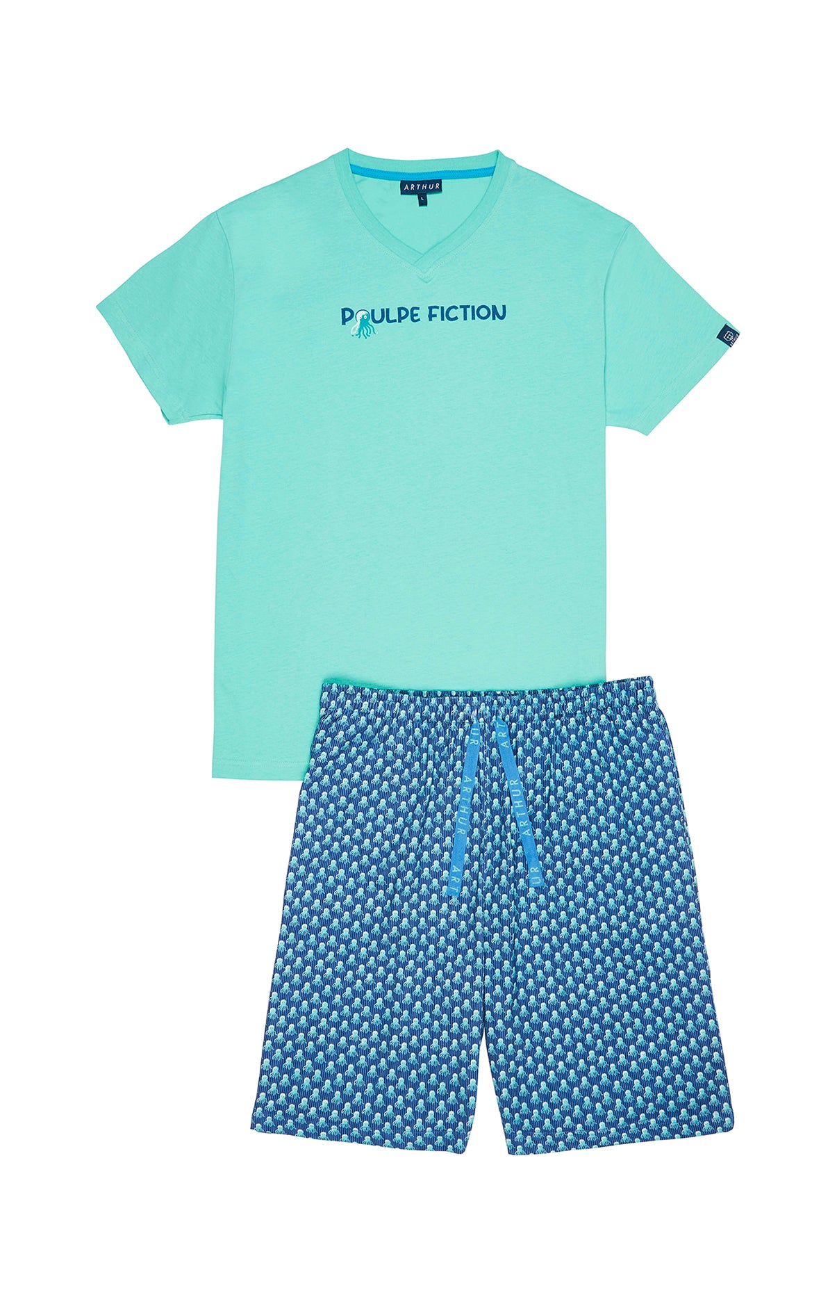 Pyjashort Homme Poulpe Fiction Vert 3