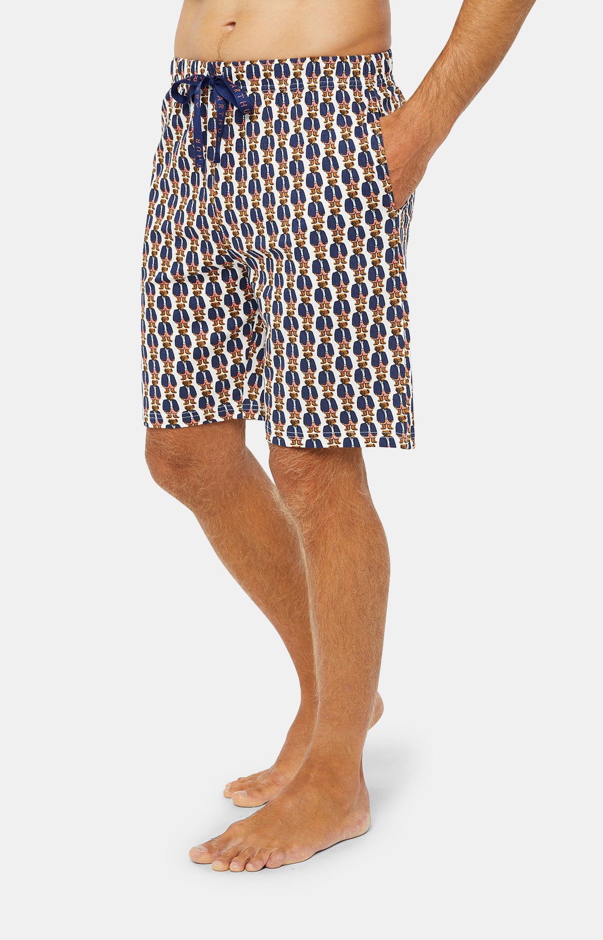 Pyjashort Homme Teddy Blanc et Ivoire 23