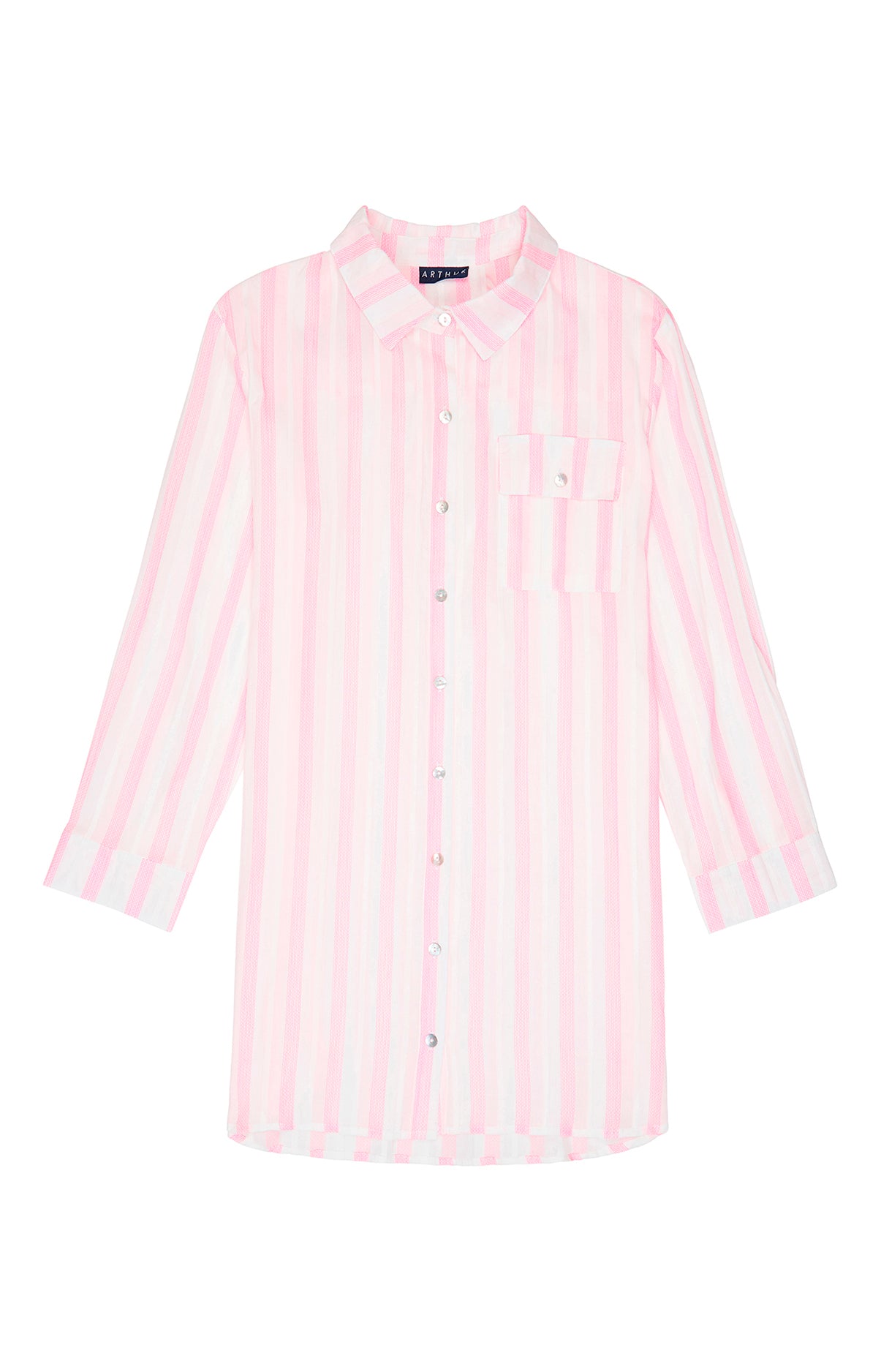 Robe Chemise Femme Rayure Lison Blanc et Ivoire 3
