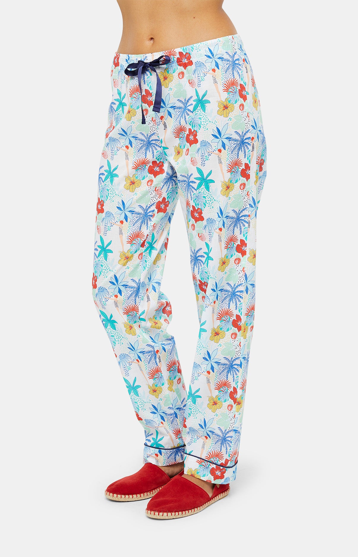 Pyjama long boutonné Femme Tahiti Multicolore 5
