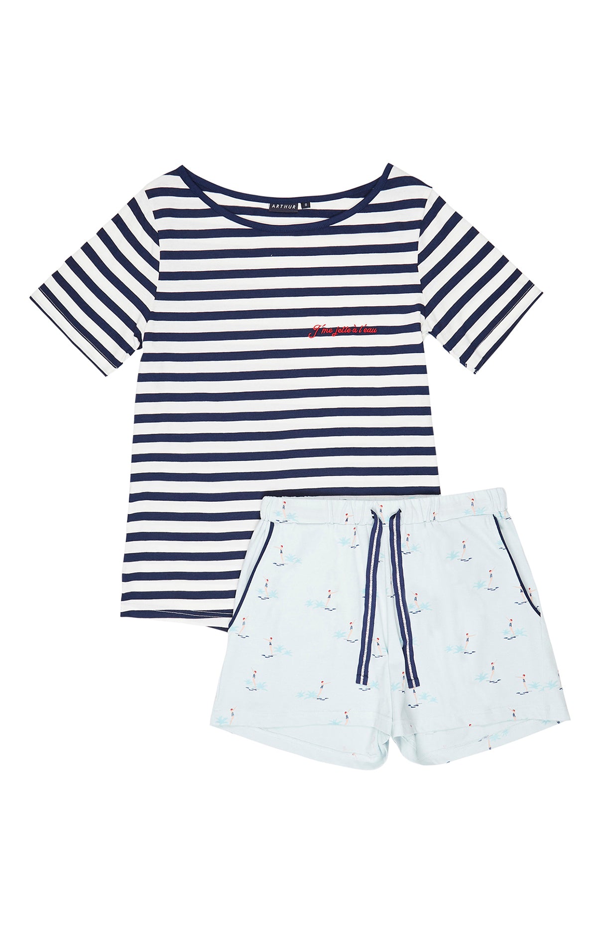 Pyjashort Femme Baigneuse Bleu 3
