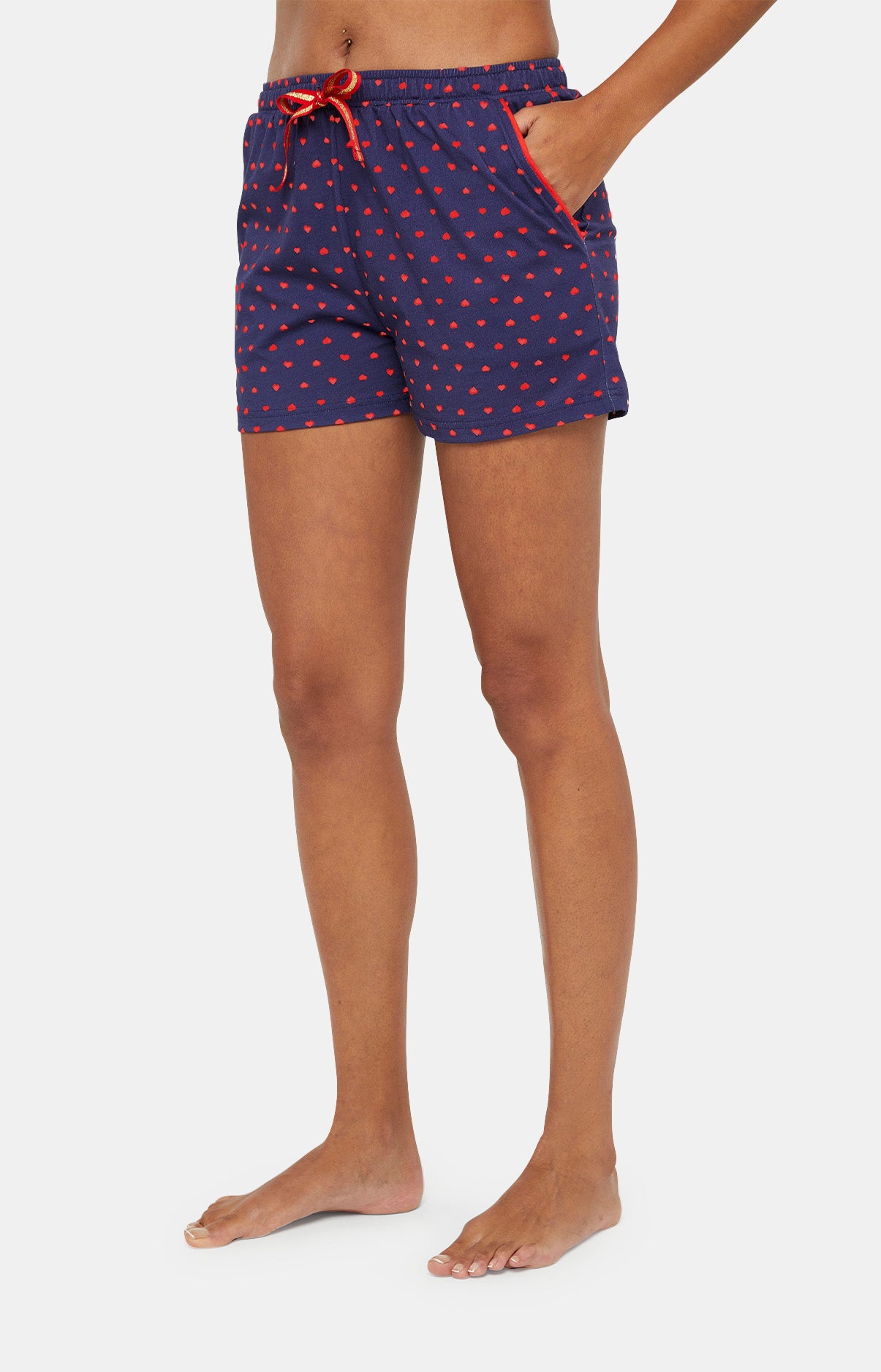 Pyjashort Femme Joli Coeur Marine 5