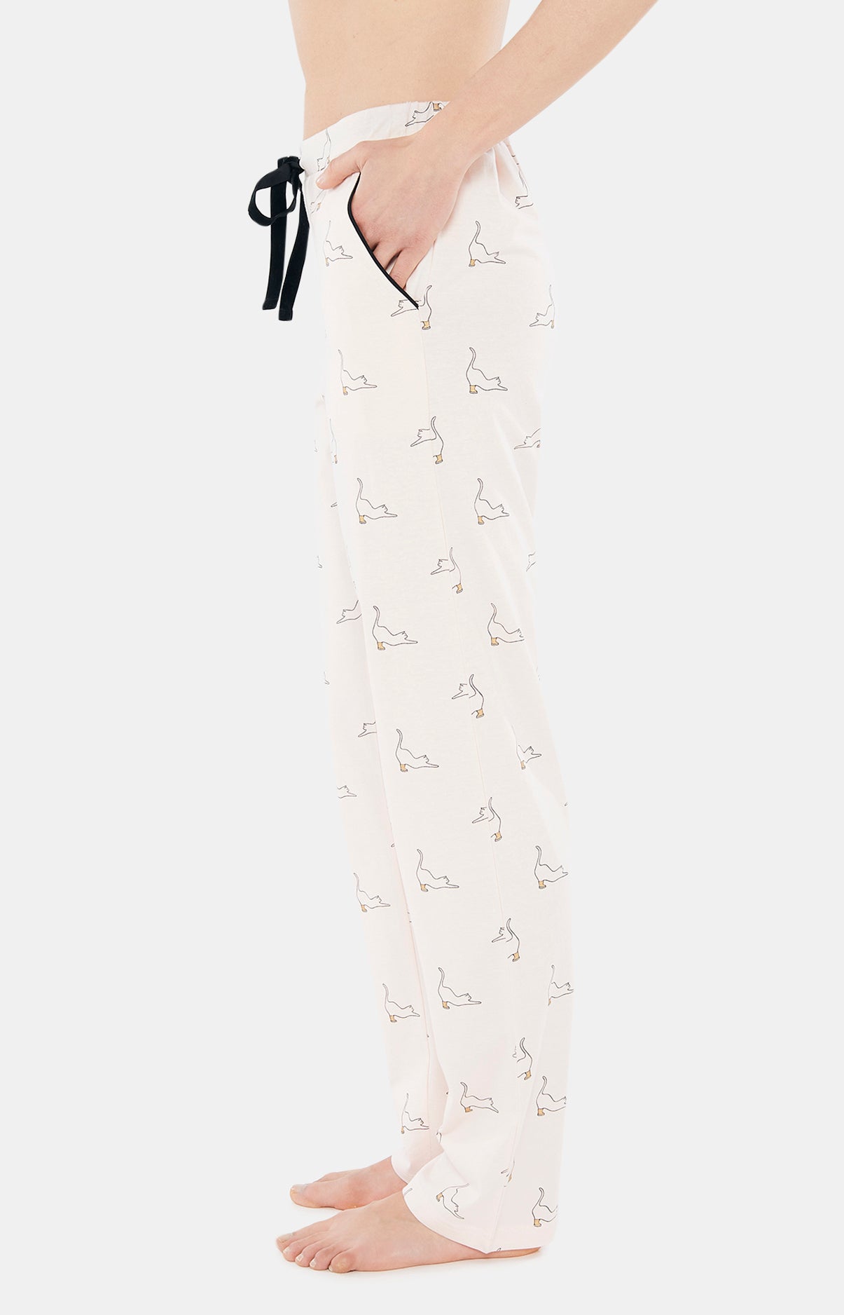 Pyjama long Femme Chat Beauté Rose 5