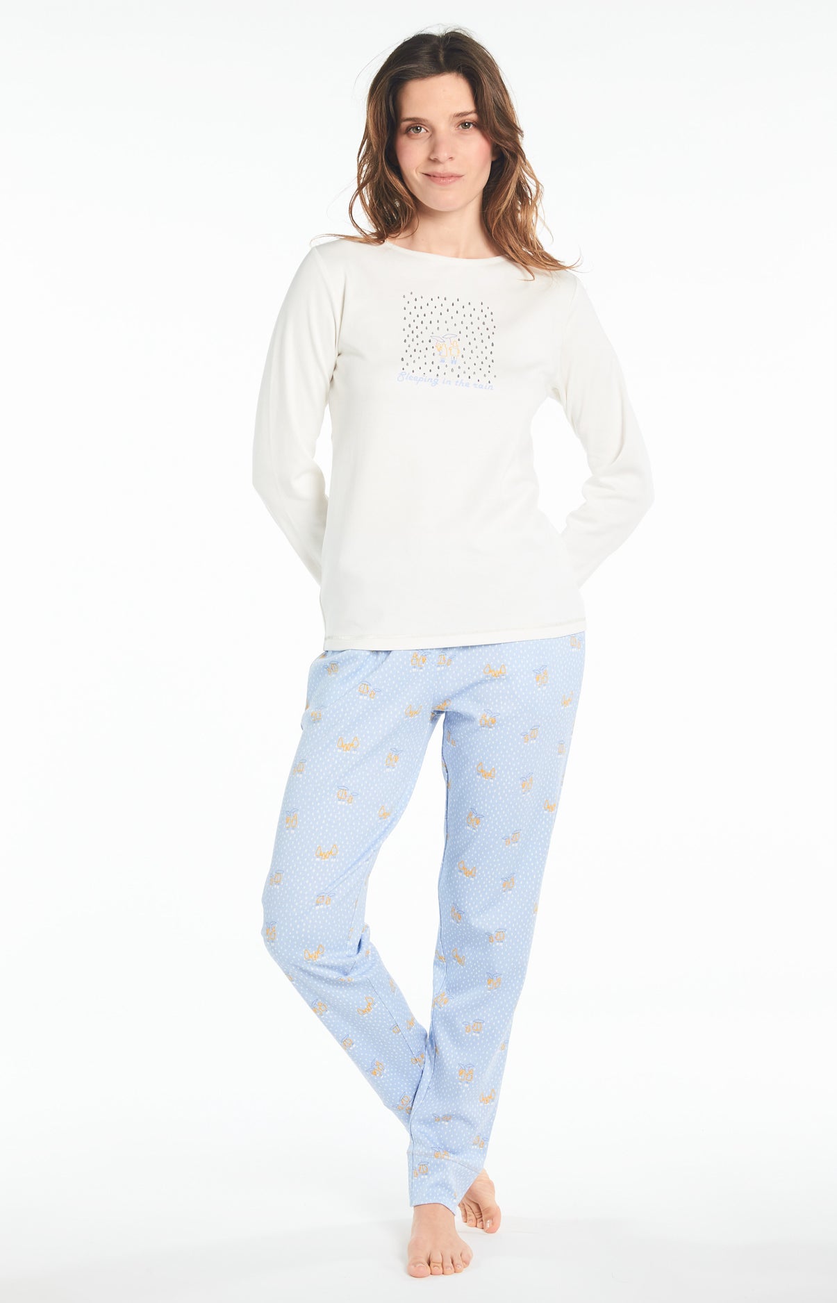 Pyjama long Femme Rain Bleu 1