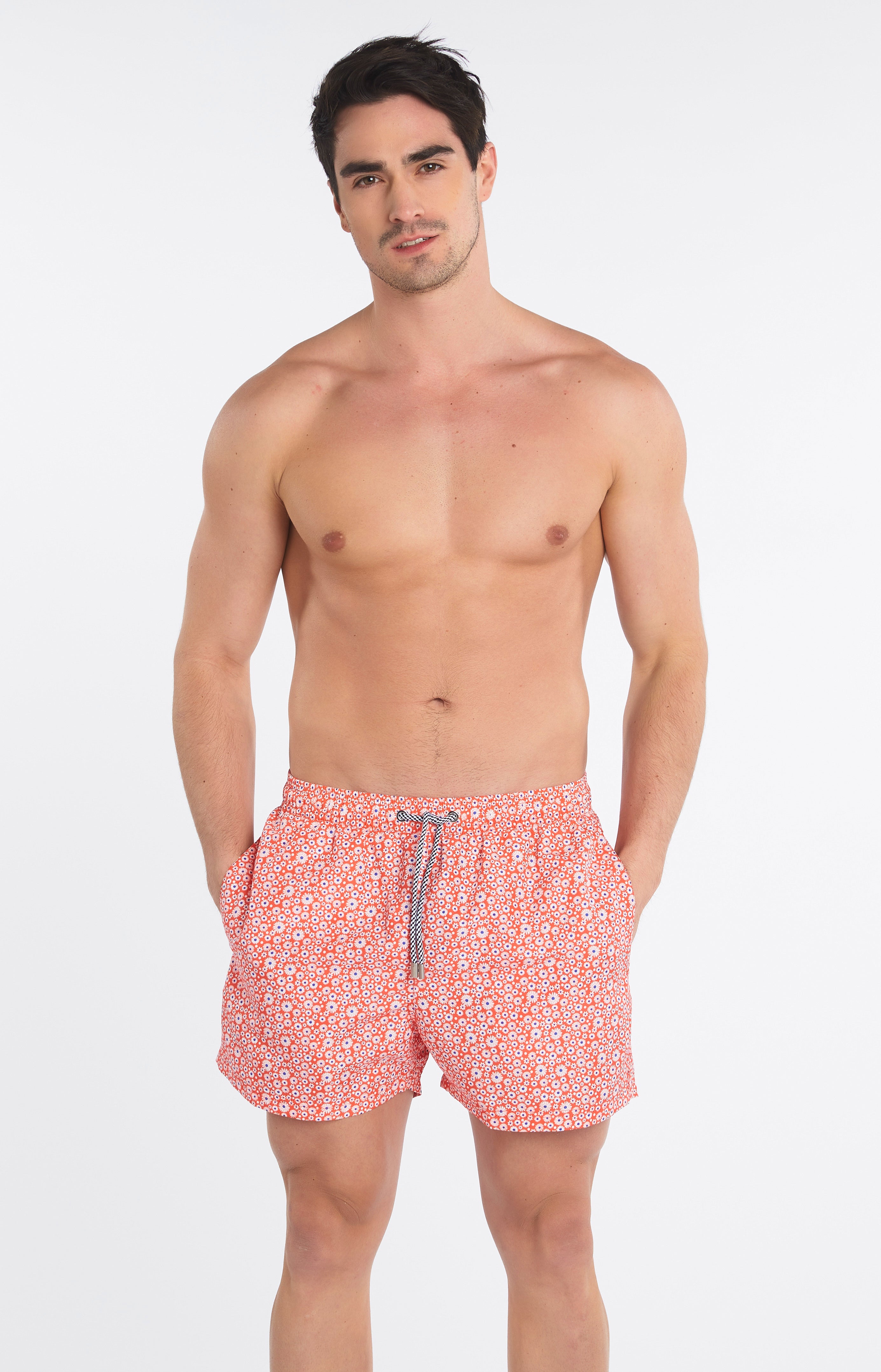 Short de bain Homme Marguerite Rouge 2