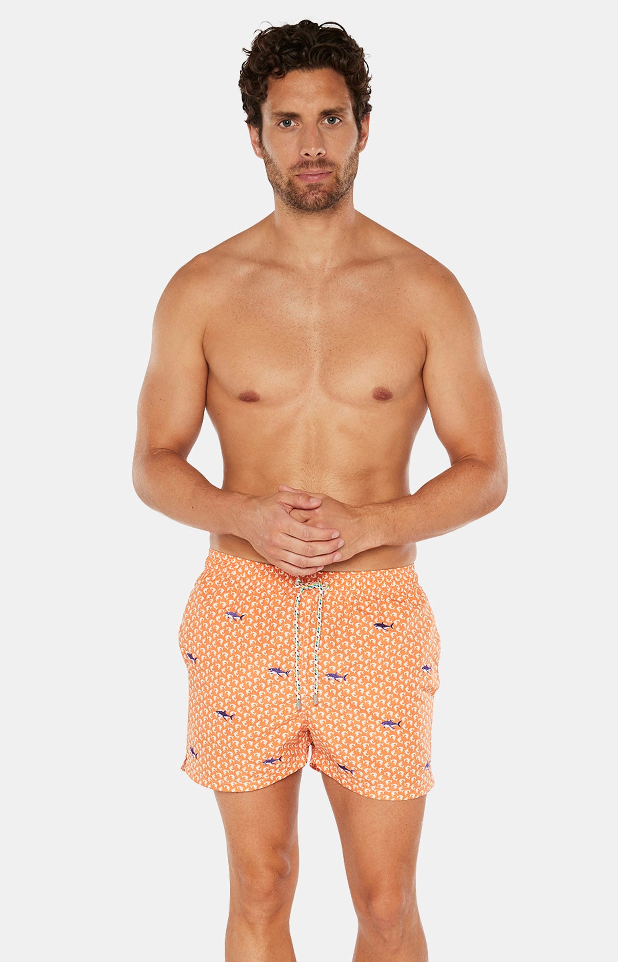 Short de bain Homme brodé Requin Marine 7