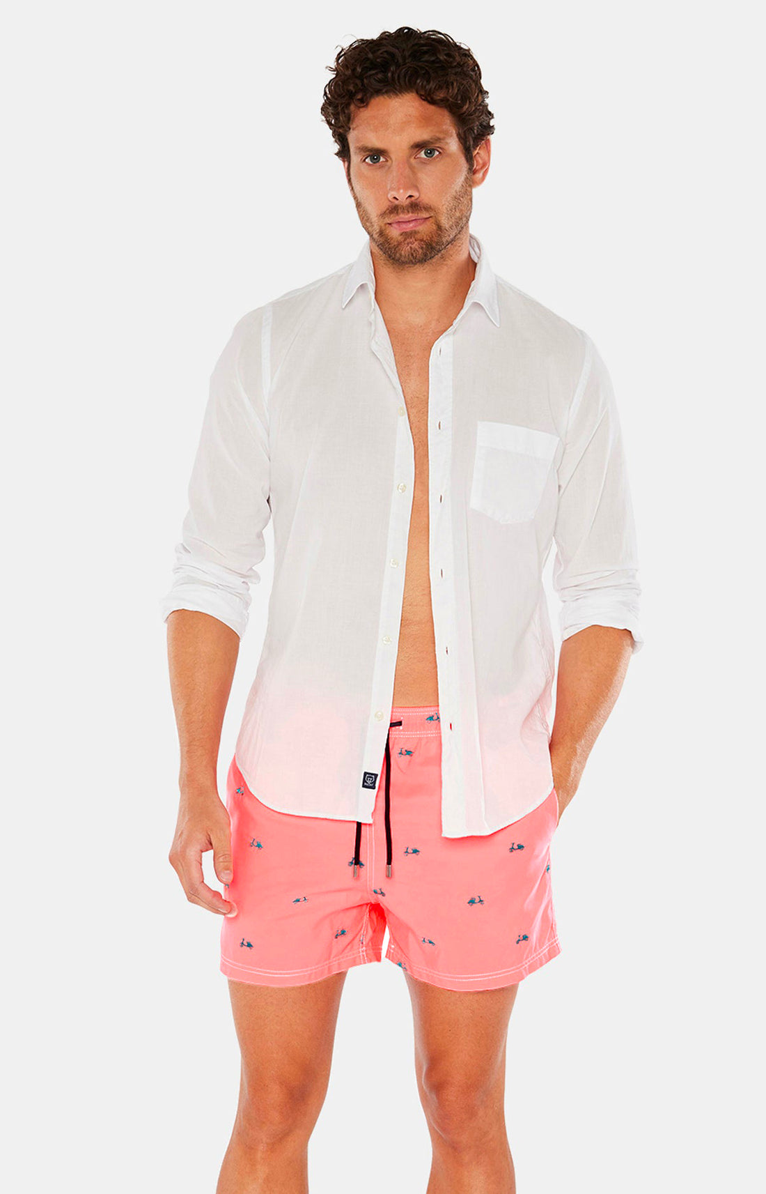 Short de bain Homme brodé Scooter Bleu 8