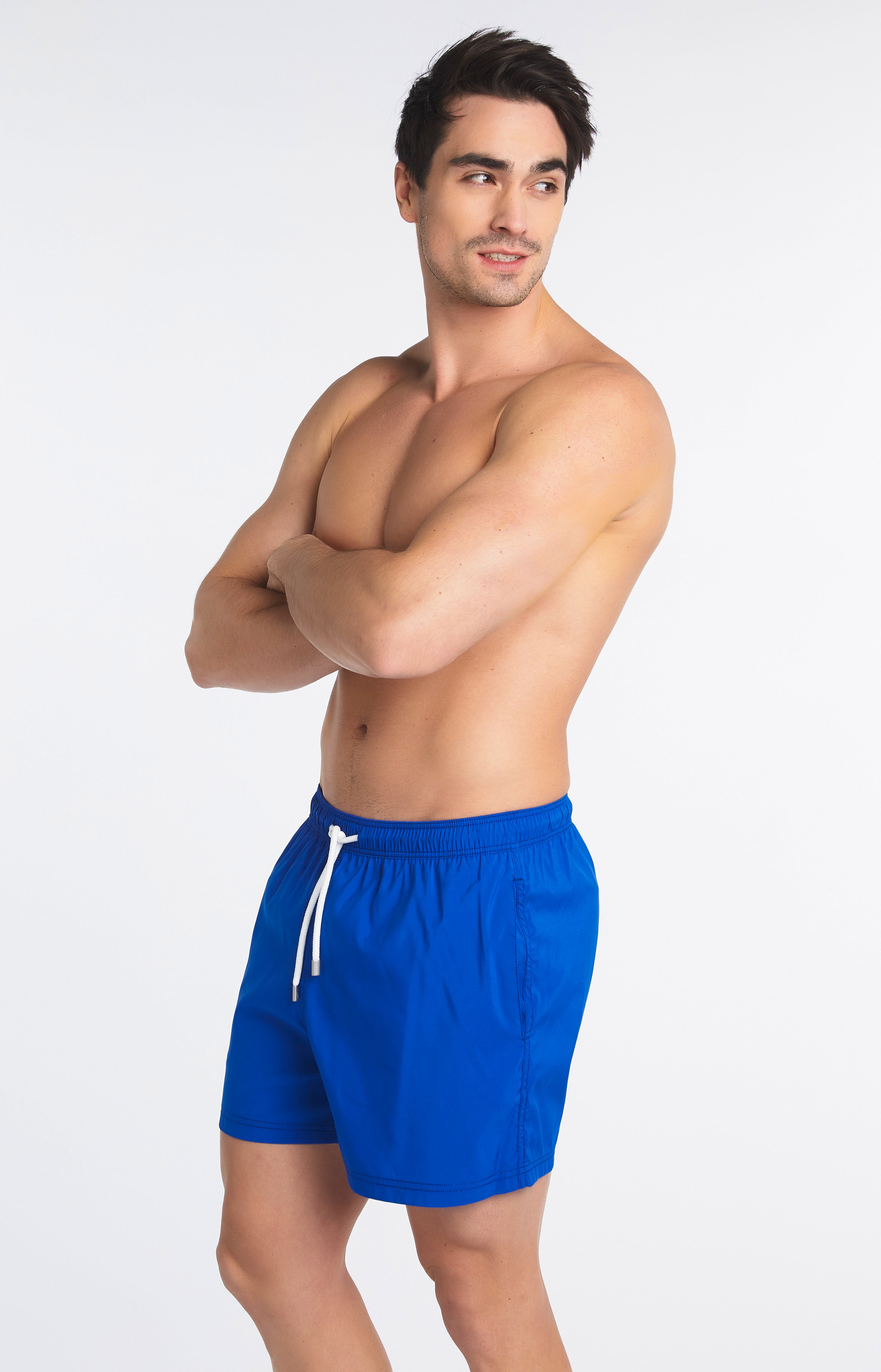 Short de bain Homme uni Bleu 18
