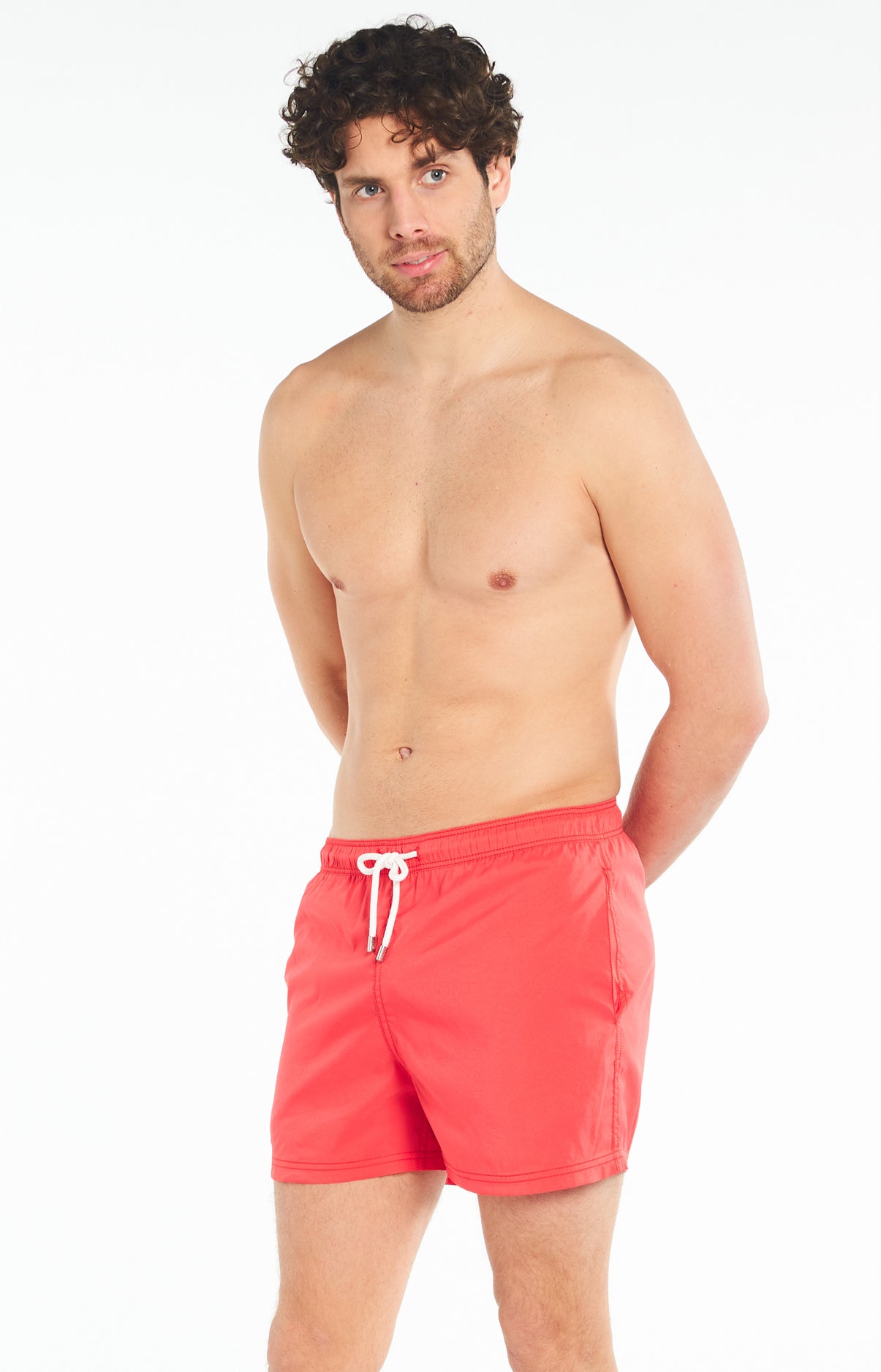 Short de bain Homme uni Rouge 28