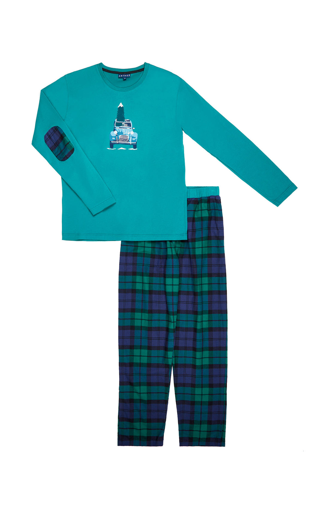 Pyjama long Homme Bill Noir et Vert 3