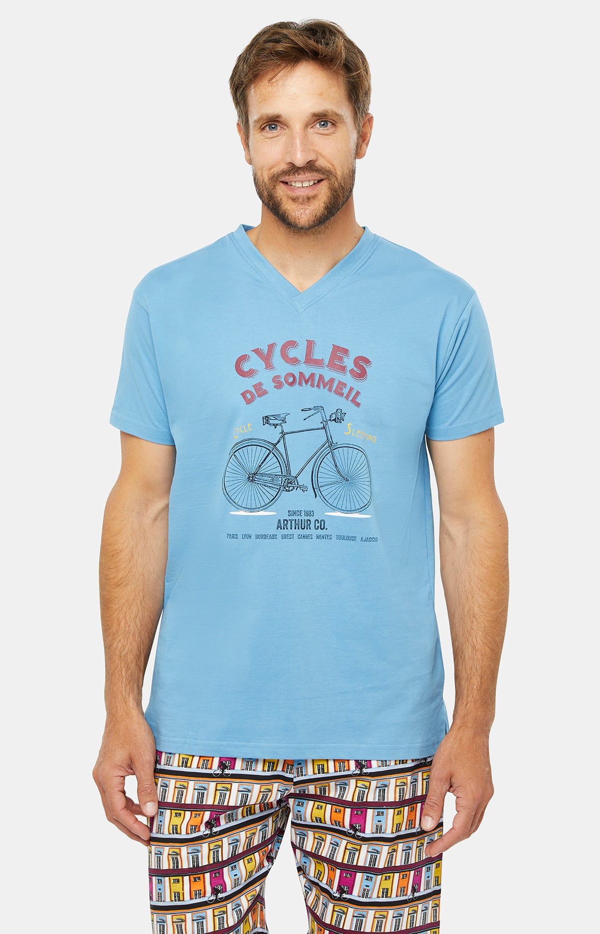 Pyjashort Homme Amsterdam Bleu 5
