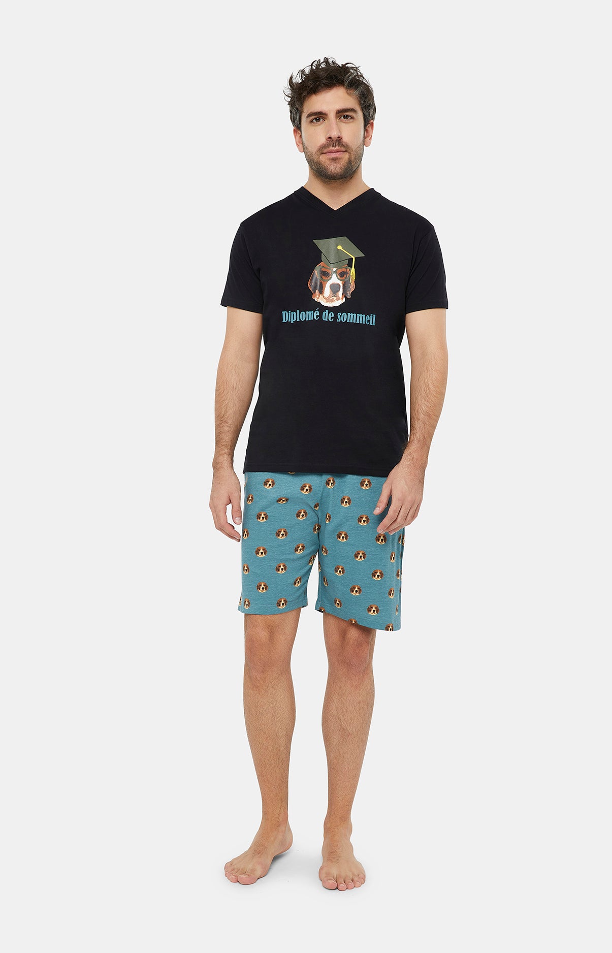 Pyjashort Homme Beagle Bleu 7