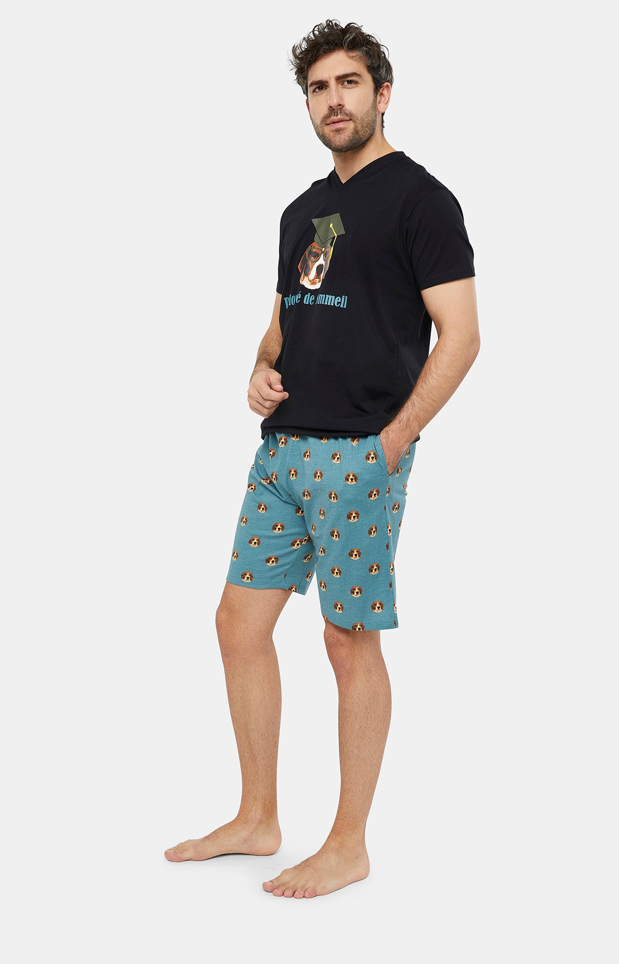 Pyjashort Homme Beagle Bleu 8
