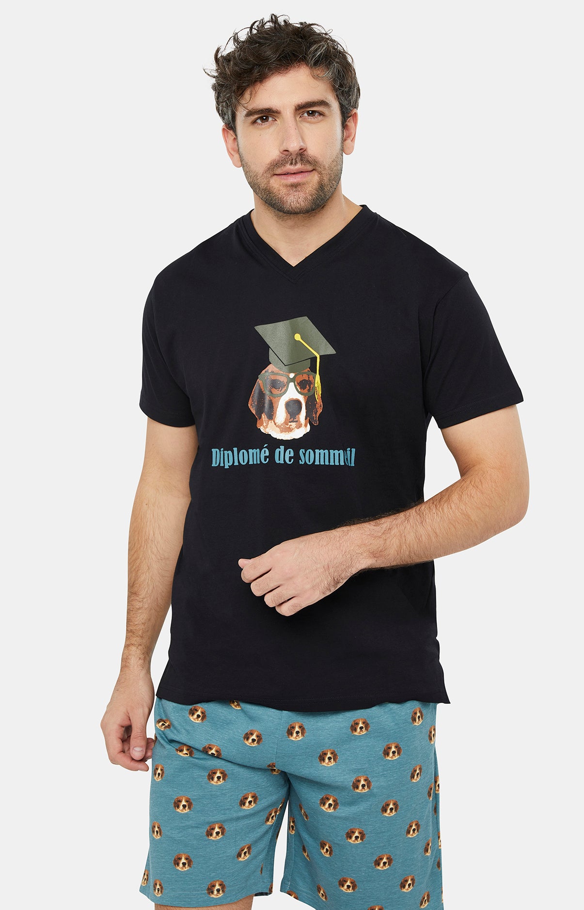 Pyjashort Homme Beagle Bleu 11