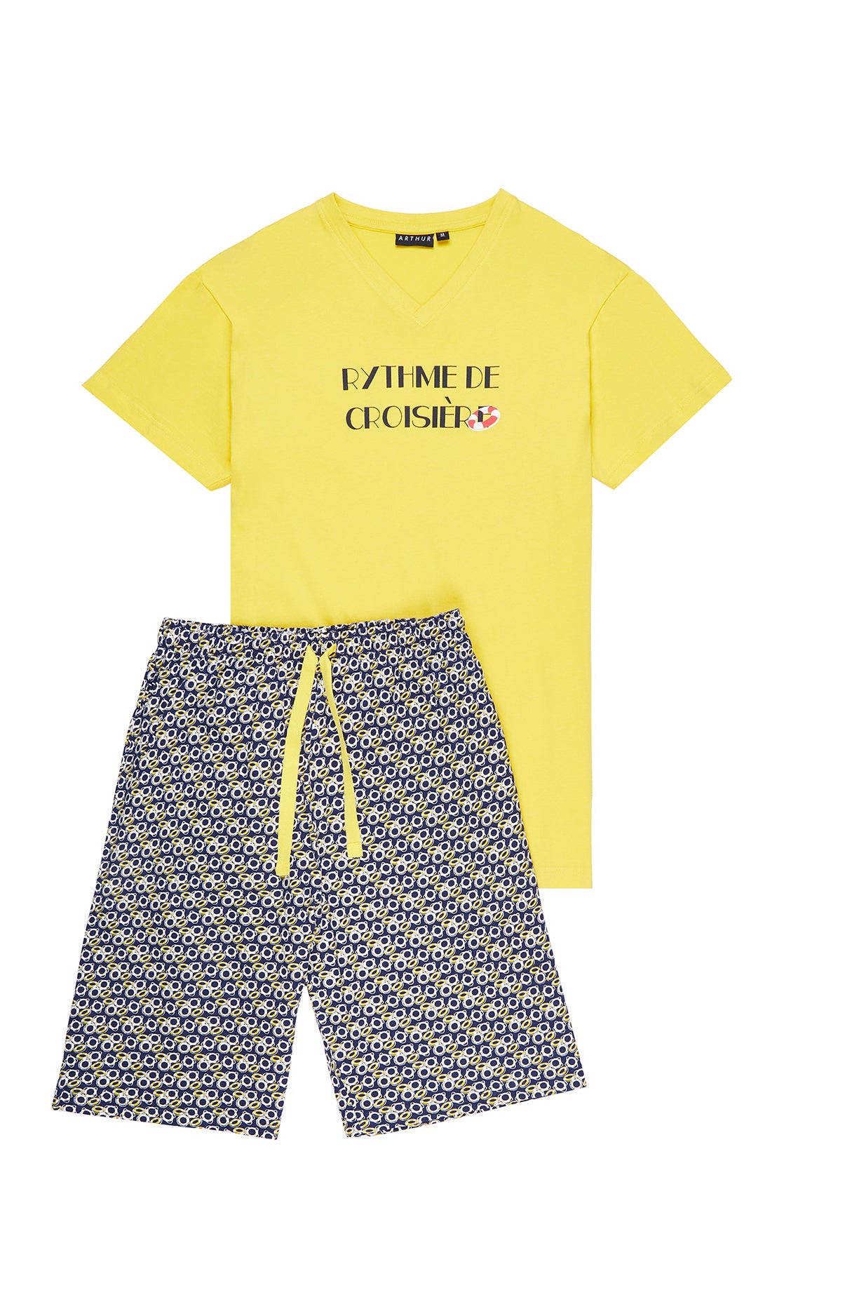 Pyjashort Homme Rythme de Croisière Marine 3