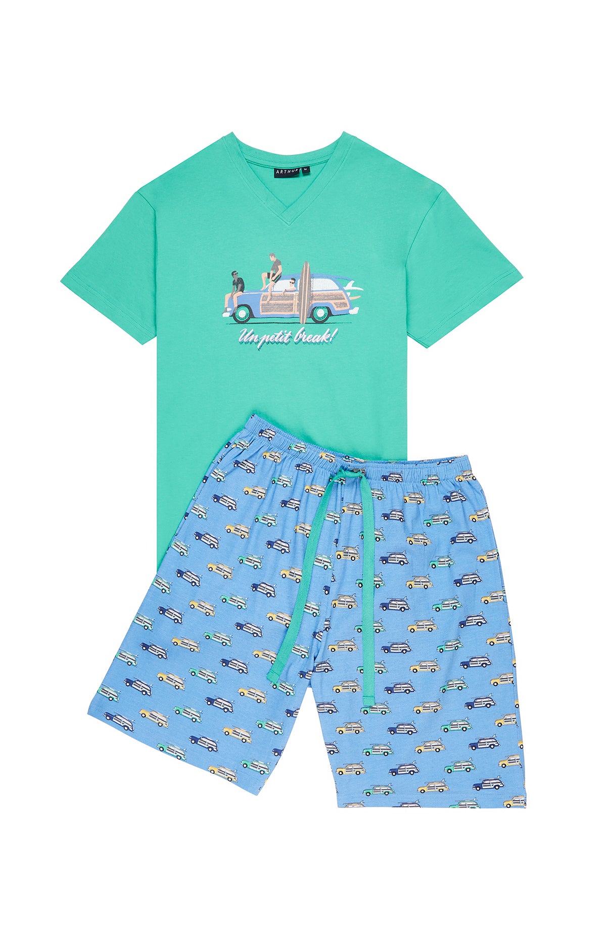 Pyjashort Homme Un Petit Break Bleu 3