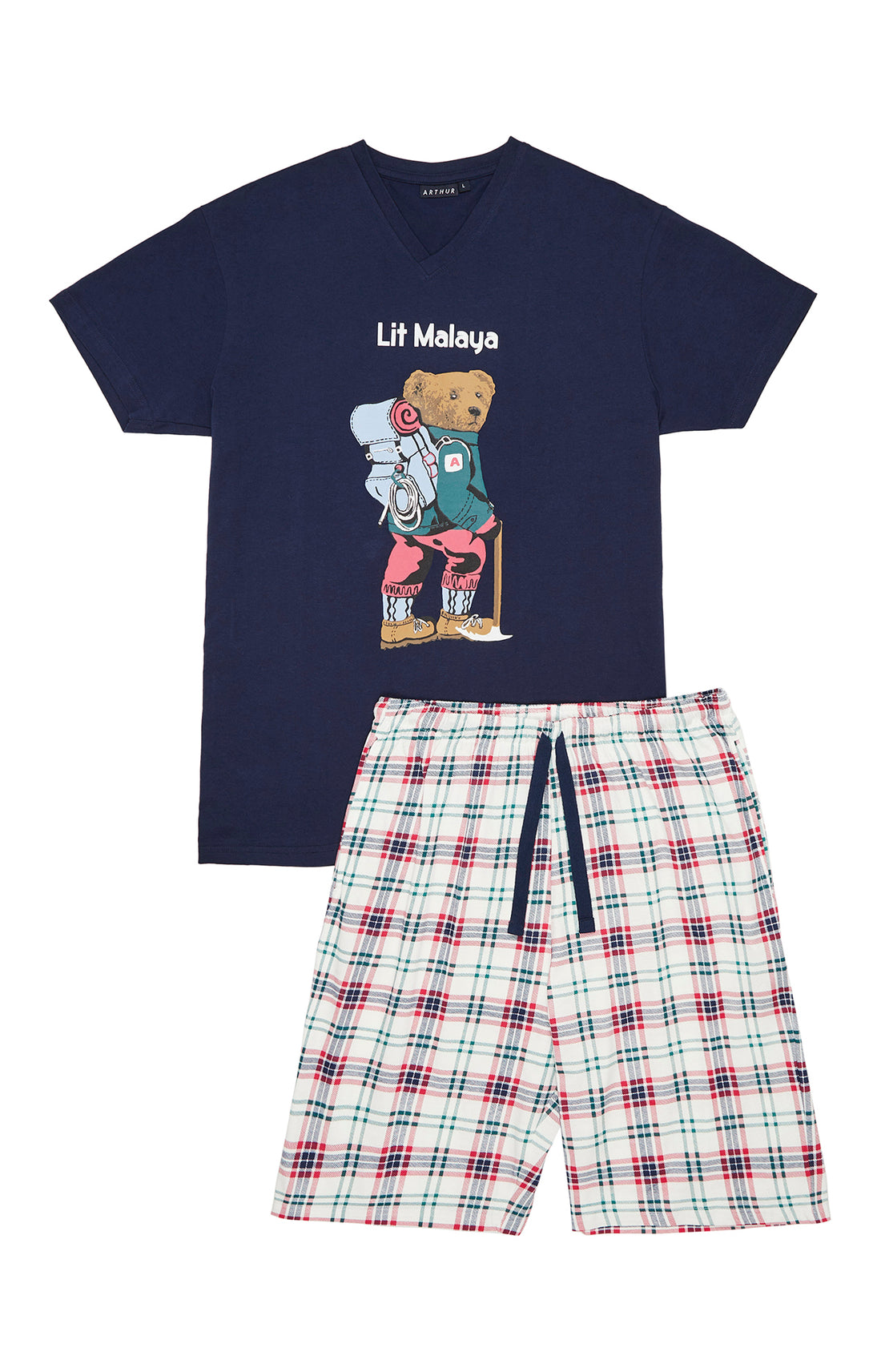 Pyjashort Homme Lit Malaya Blanc et Ivoire 3