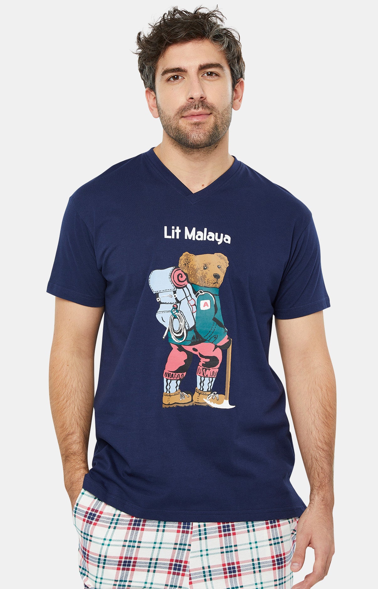 Pyjashort Homme Lit Malaya Blanc et Ivoire 5