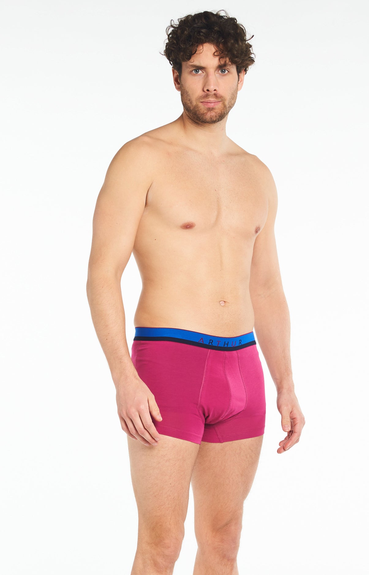 Boxer Slippé Homme Uni Rose 4