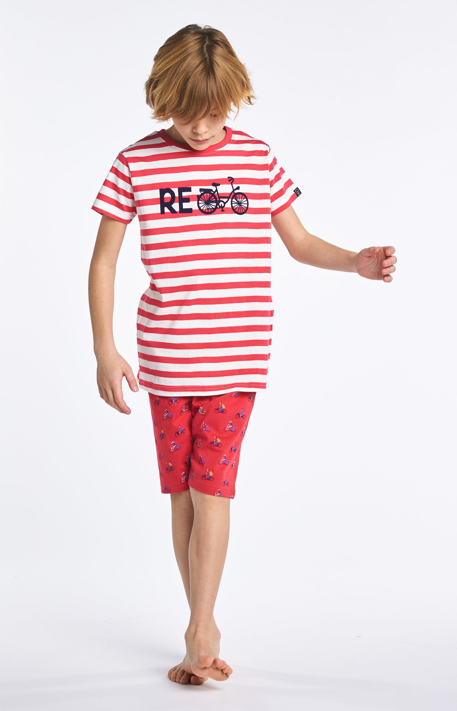 Pyjama court Enfant Recycle Rouge 5