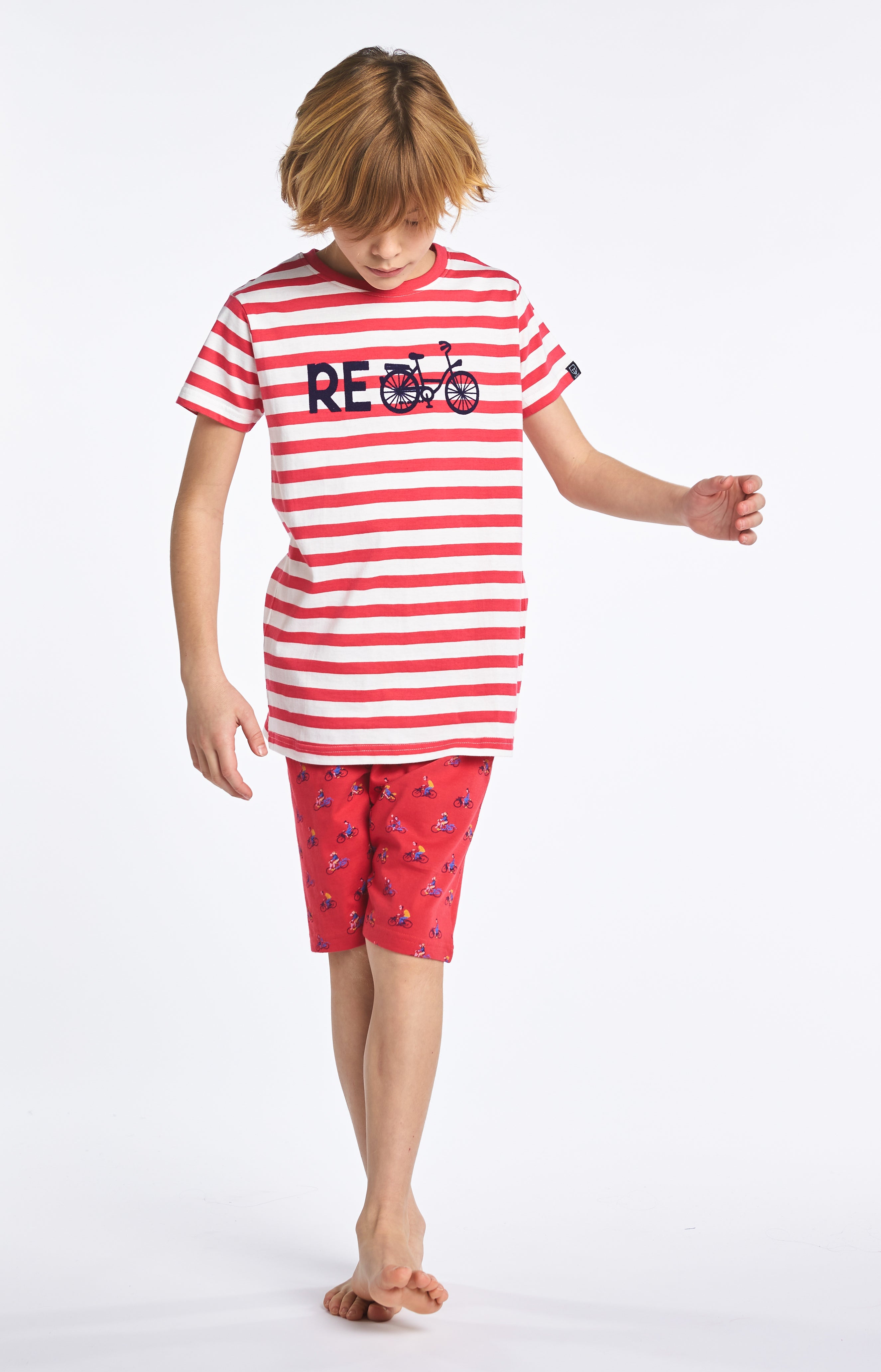 Pyjama court Enfant Recycle Rouge 5