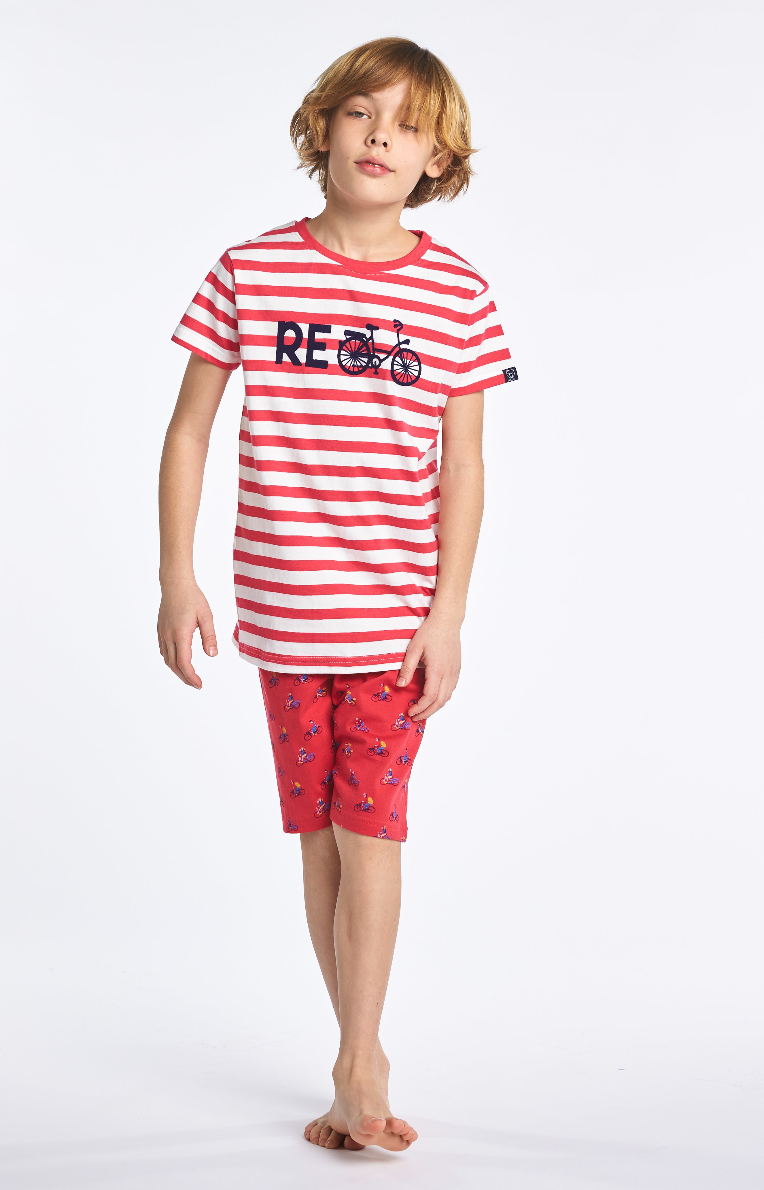 Pyjama court Enfant Recycle Rouge 6
